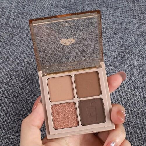 4 Colors Eyeshadow Palette Matte Glitter Eye Shadow Pigment Makeup Waterproof Lasting Diamond Shimmer Makeup Beauty Cosmetics