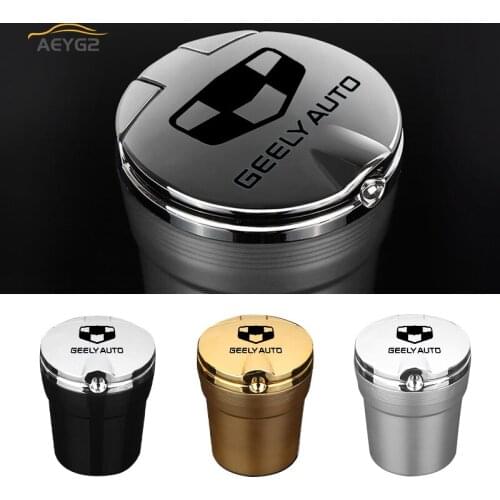 For Geely Atlas Boyue NL3 Emgrand X7 EX7 Borui Coolray EmgrarandX7 GT Car Ashtray With Led Light Cigarette Smoke Travel Remover