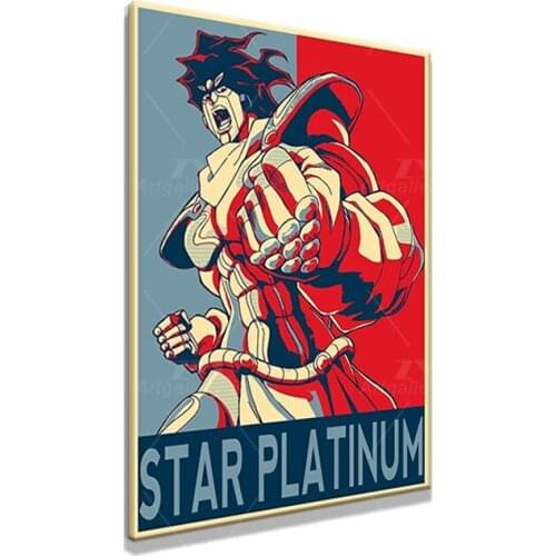 JoJo Star Platinum Anime poster Home Decor Poster Pictures Wall Art Bedroom Decoration Study Living Room Prints Painting