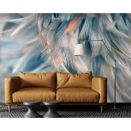 Beibehang Custom photo wallpaper 3D Nordic modern minimalist feather marble living room background wallpaper 3D home decoration