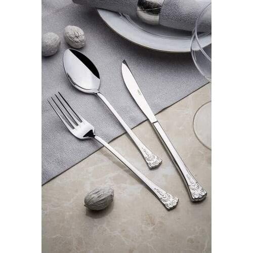 Nehir 12 Piece Acacia Series Plain Table Spoon