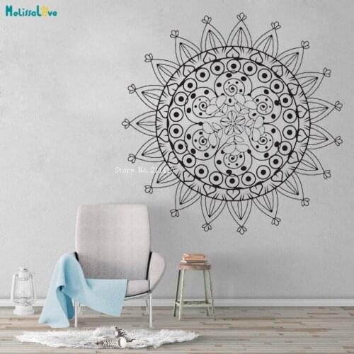 Delicate Lines Mandala Wall Decal Sticker Ying Yang Home Studio Décor Self-adhesive Poster Cool Art Unique Gift YT2810