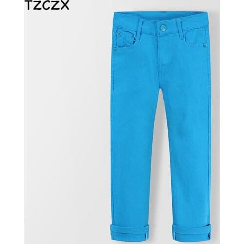 Promotion Boys Girls Pants Unisex Solid Regular Stretch Full length Chidlren pants 4colors For 2-6 year kids