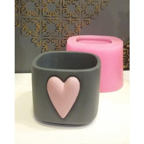 Heart flower pot silicone mold heart decor flower pot sculent decor derkorasyon decorative