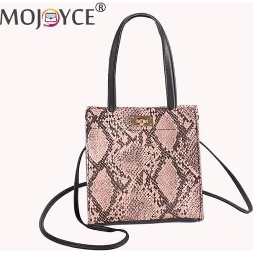 Women Snake Pattern Bags Shoulder Crossbody Vintage Ladies PU Top-handle Handbag Summer Shoulder Bag for Women Wallet