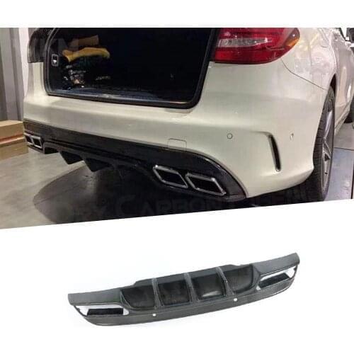 Carbon Fiber/FRP Rear Bumper Lip Diffuser Spoiler for Mercedes Benz C class W205 Sedan 4 Door C180 C200 C300 C63 2016-2019 FD