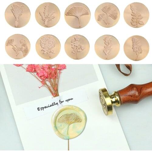 Retro Seal Wax Seal Stamp Head Flower Plants Wax Seal Stamp Vintage Round Wax Stamp Wedding Invitation Signature Post Decor