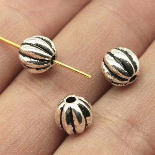 WYSIWYG 5pcs 8x8x8mm Pumpkin Round Beads Jewelry Making Pumpkin Small Hole Spacers Beads Charm Pumpkin Beads