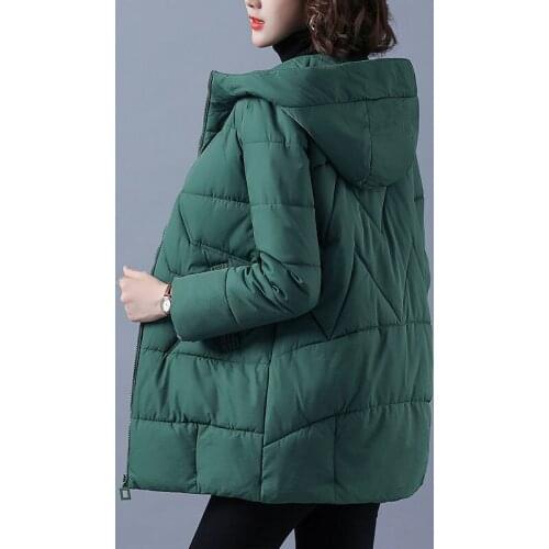 Winter Padded Jacket Womens Mid-Length 2021 New Fashion Thick Winter Womens Clothing Large Size Loose Hooded Female Coat