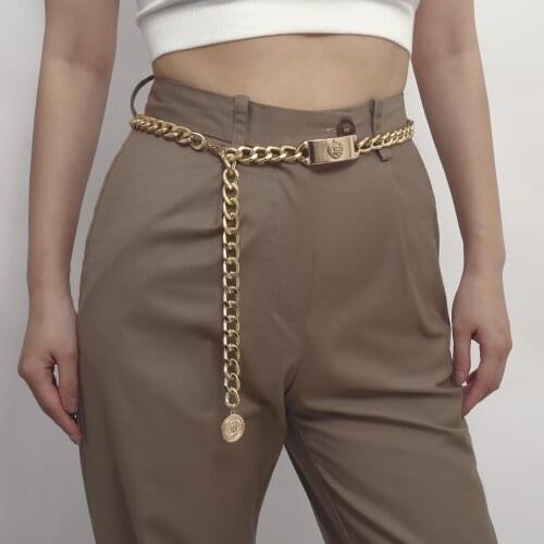 Gold Lion Coarse Stainless Steel Waist Chain Women Gothic Style Sexy Metal Chains Body Bikini Pendant Choker Jewelry For Friend