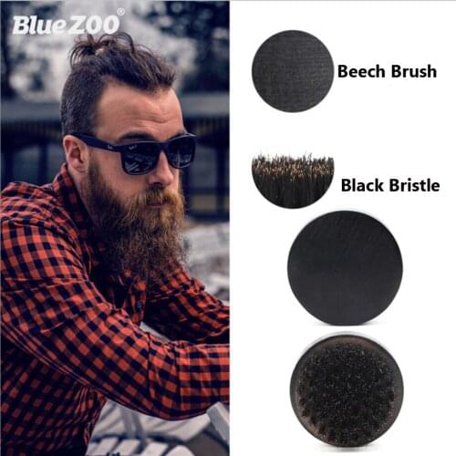 1PCS High-Grade Black Boar Bristle Beard Round Brush Mens Shaving Brush Boar Bristle