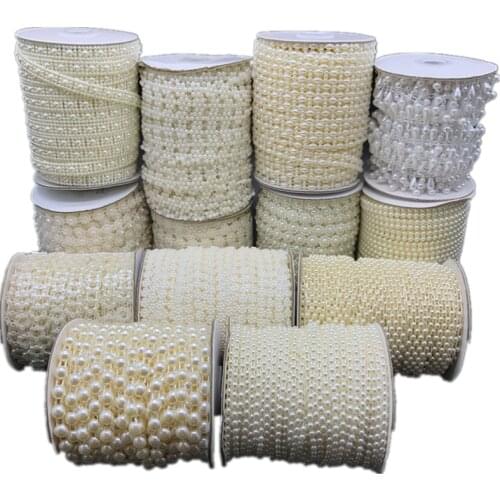 2yards/Lot Mini Imitation Pearl Beads Chain Garland Flowers Acrylic Beads For Wedding Decoration DIY Jewelry Accessories