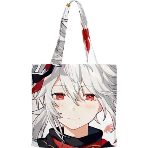 2021 Genshin Impact Kaedehara Kazuha Teenager 3D Print Shoulder Bag Women Fluffy Bag Oxford Totes Handbag Mini Bolso Mujer