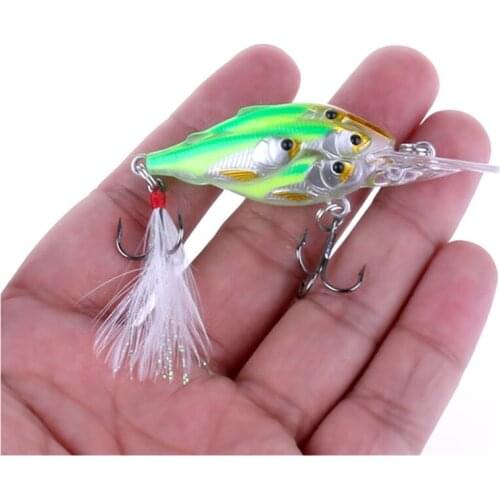 5pcs/lot Fishing Lures 6.5CM/6G Carp Fishing bait Fish Pesca Minnow Bass Lure Crankbait