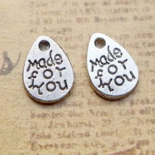 50 Pieces 11.3x8mm Antique Silver Color Alphabet Charms Lettering for DIY Jewelry Making