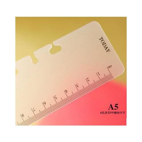 6 Holes PP Frosted Plastic Ruler for Spiral Notebook Accessory