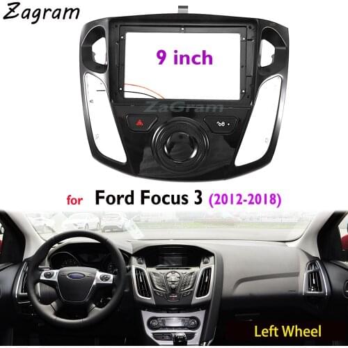 9 Inch 2 Din Car Video Fascia for Ford Focus 3 2012-2018 Panel CD DVD Player Audio Frame Dashboard Mount Kit