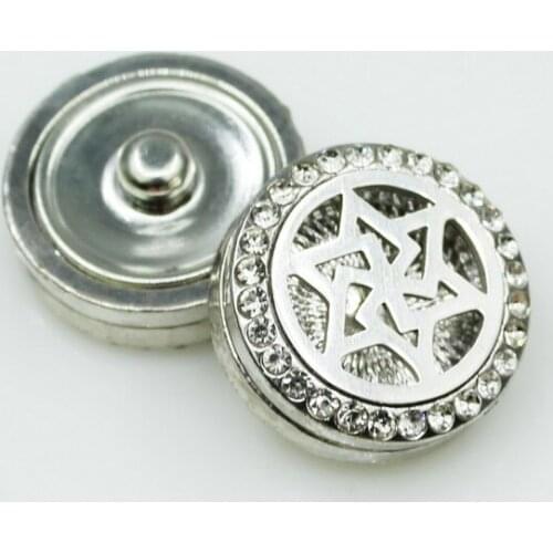 Aromatherapy Hexagram 18mm Snap Buttons 3pcs Perfume Locket Magnetic Essential Oil Diffuser Snap Bracelet Jewelry Accessories