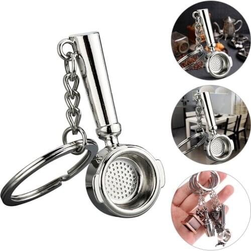 Alloy Coffee portafilter Pendant Fashion Keychain Charm Coffee Series Keyring Decoration Bag Car Key Holder Gift Hanging Crafts