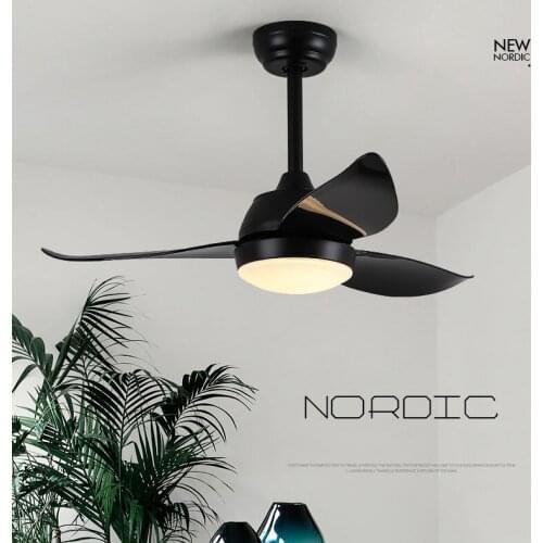 Black/White Indoor Ceiling Fan with Light Kit with and remote control For Living Room And Bedroom ABS Blade 36/46 inch