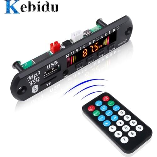 Kebidu Bluetooth 5.0 Receiver Car Kit MP3 Player Decoder Board Color Screen FM Radio TF USB 3.5 Mm AUX Audio For Iphone XS