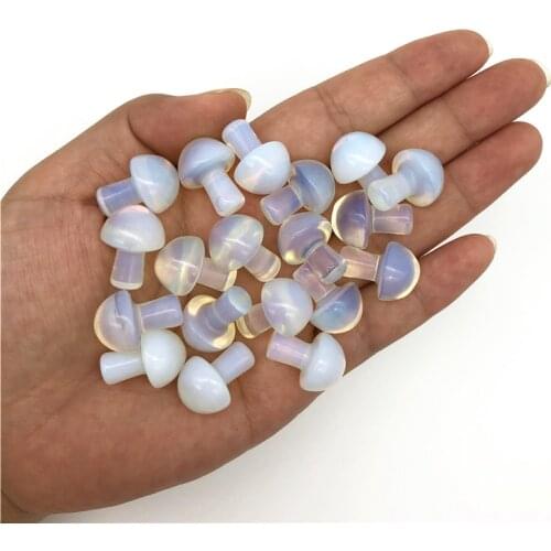 Beautiful 1/2Pcs Opal Mushroom Shaped Polished Stone Decor Healing Gift Decorative Quartz Crystals
