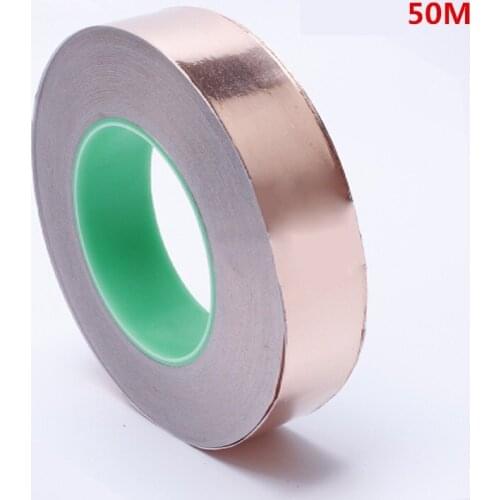50M Double conductive copper foil tape conductive heatsink tape shielding tape high temperature strong copper foil thermal tape