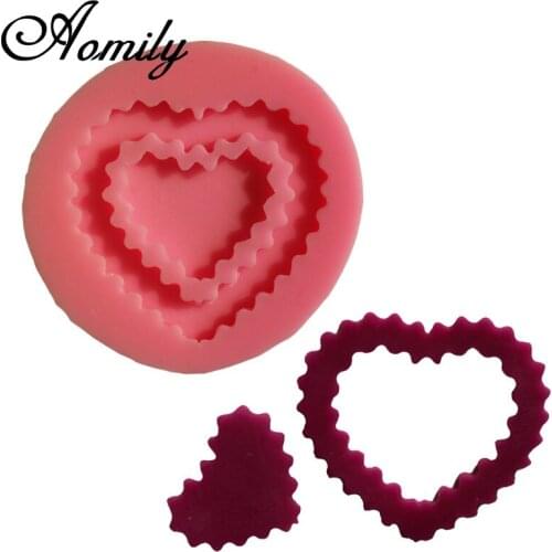 Aomily Double Hearts Patten Cake Silicone Molds Fondant Cake Decorating Tools Chocolate Mold Moldes Para Reposteria Pastry Tools