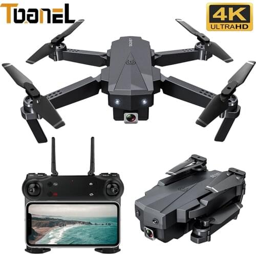 FPV RC Helicopter With 1080P 4K Dual Camera Adjustable WiFi Optical Flow Quadcopter Folding Gesture Shooting Remote Control Dron