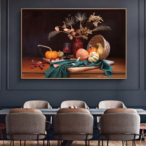 Large Size Oil Painting Print Fruit Poster Wall Art Canvas Painting Abstract Kitchen Picture For Living Room Kitchen Decor