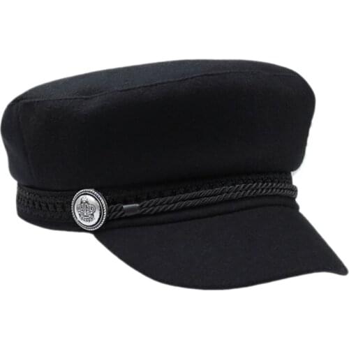 Women mens hats octagonal caps wool button travel walking caps sun visor sports running cap Korean version of the octagonal cap