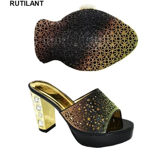 Set Italy Set African Shoes and Matching Bags Italian Match Women Shoes and Bags To Match Women Comfy Platform Sandal Shoes
