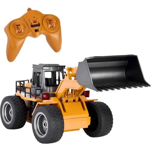 Remote Control Construction Toy Alloy Shovel 2.4G RC Trucks RC Bulldozer 1/18 6 Channel 4WD Tractor RC Toys for Boys Kids