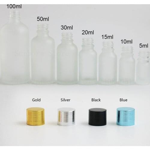 1oz 5/10/15/20/ 30/ 50/100 ml clear frosted essential oil cosmetic glass bottle vial container with drip Aluminum cap