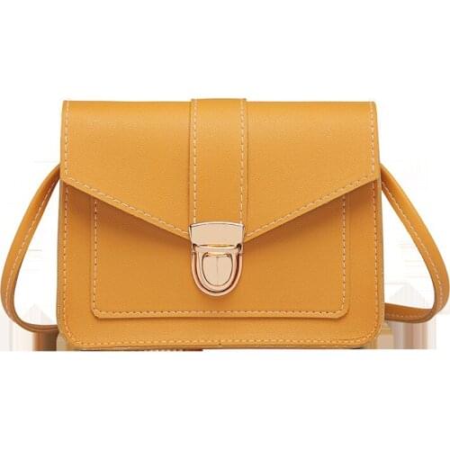 Korean version of the new simple handbag Shoulder Messenger Bag Casual Phone Case Small fresh lock small square bag JJ88