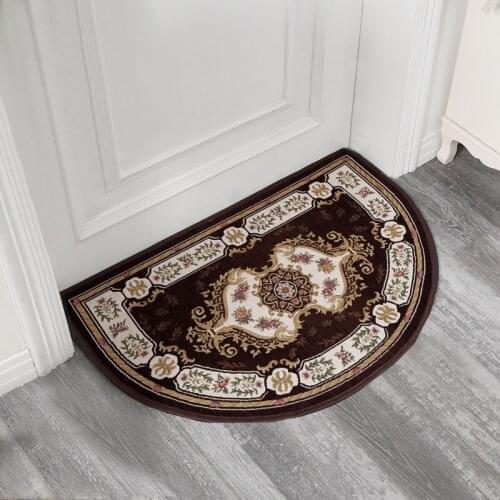 Flower Entrance Doormat Half Round Bedroom Carpet Bedside Anti Slip Floor Mat Europe Toilet Absorbent Kitchen Mats Bath Water