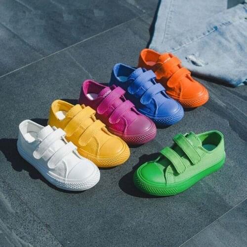 Solid Students Kids Girls Boys Canvas Shoes Breathable Boys Girls Sports Shoes Candy Color Flat Children Boys Canvas Sneakers