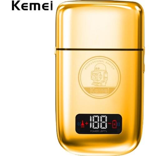 Kemei Pro Titanium Foil Shaver Bald Head Barber Clipper 0mm Cordless All Metal Body Electric Powerful Sharp Razor Rechargeable