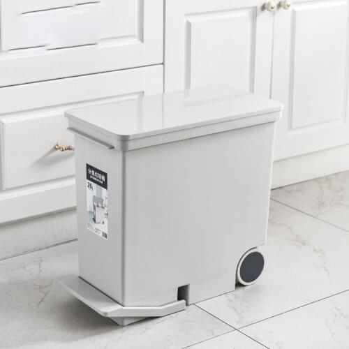 Kitchen 26L Wet And Dry Sorted Waste Bin With Wheels Pedal Press Opening Garbage Can Corner Trash Bin Space Saving Bucket