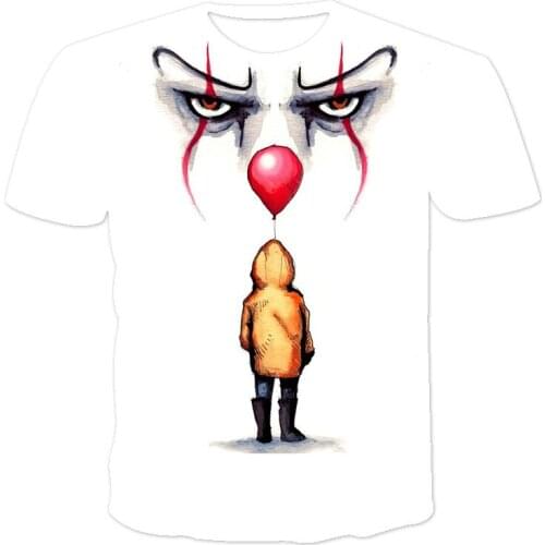 2021 New 3D Printing Clown Hip-Hop Unisex Short-Sleeved Personalized Round Neck Pullover XXS-6XL Plus Size T-Shirt Wholesale