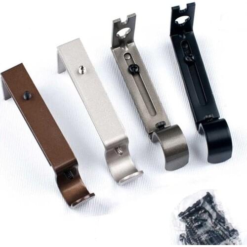 Adjustable Iron Window Curtain Rod Bracket Holder Drape Bar Fixed Hook Clamp Useful