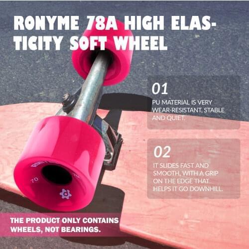 Ronyme 4 pieces ABEC-9 78A Longboard Wheels High Performance PU Skateboard Wheels Roller Wheels Replacement Wheels Accessories