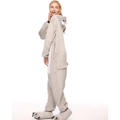 Grey Koala Onesie Pajamas Kigurumi Animal Cosplay Costume Halloween Family Pijamas Women