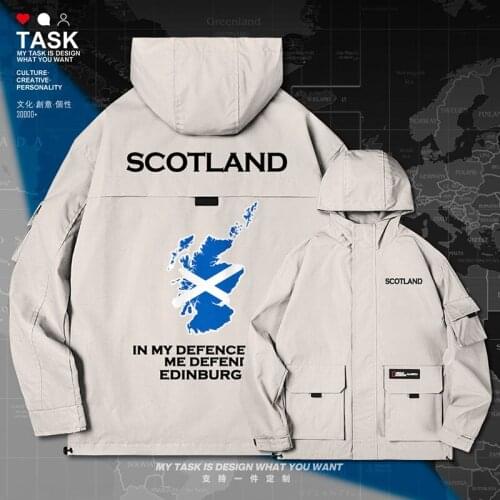 Scotland Alba Scots Scottish Gaelic GB SCT men jacket hooded map nation flag long sleeve mens coat printed clothes autumn