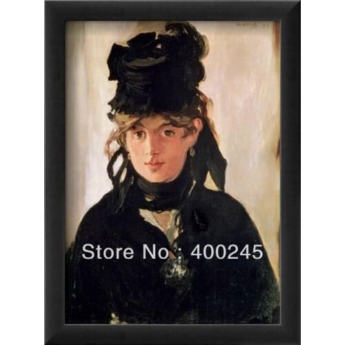 Modern Portrait painting berthe Morisot with a Bouquet of Violets by Edouard Manet Hand painted woman art for bedroom