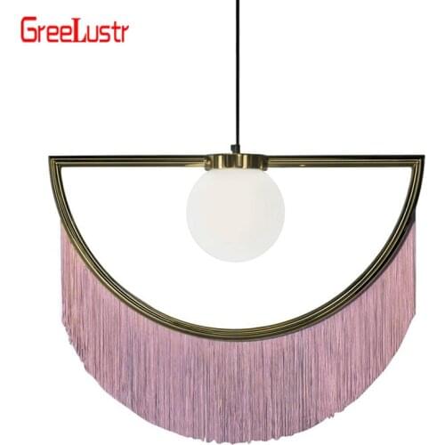 Modern ins tassel Led Pendant Light Nordic Pink Hanging Lamp for hotel bedroom bedside lamp girl room Lighting Fixtures Decor
