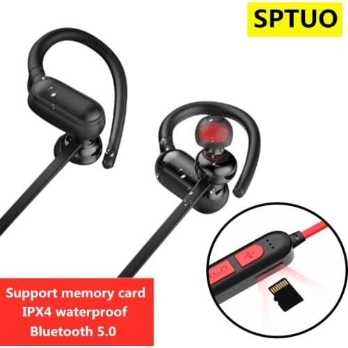 Sports Wireless Headphones 6D stereo Bluetooth Earphones MP3 Player support TF card Running Headset with Handsfree Mic