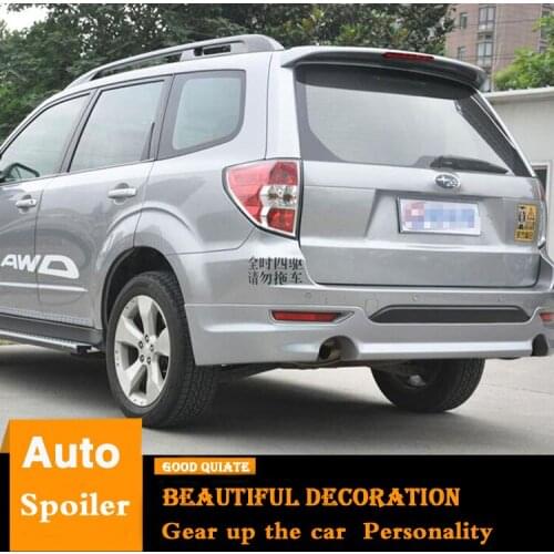 For Subaru Forester 2009-2012 Spoiler Sport With brake lights ABS Material Car Rear Wing Primer Black Trunk Rear Spoiler 2011
