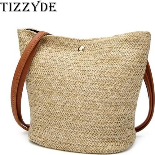 Bags for women 2018 Summer new womens bucket woven bag Fashion trend ing single shoulder bag Straw bag feminina handbag FY73