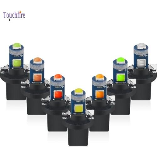 500pcs T5 B8.5 3LED-3030 Car Bulb LED Interior Auto Light Dash board Instrument Lamp White Blue Red Yellow Pink Wholesale 12V